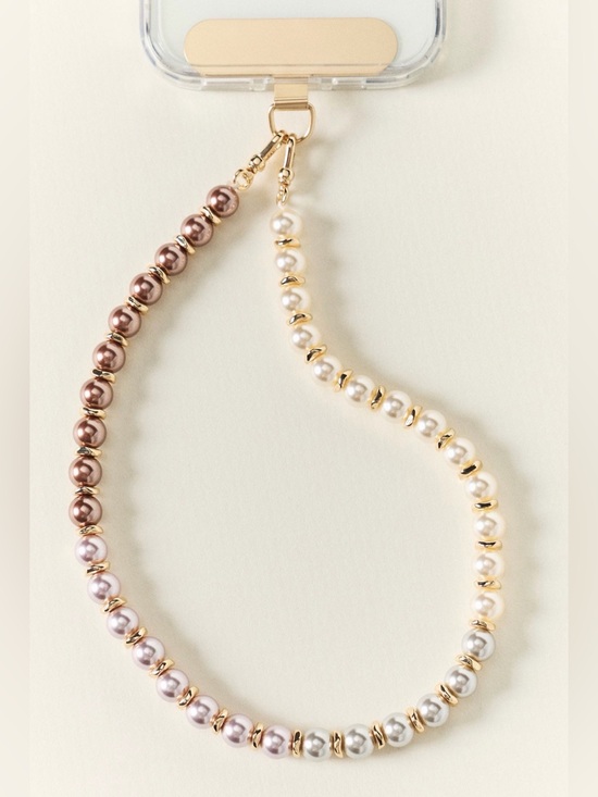 Anthropologie Accessories - Gradient Rose Pearl Phone Chain for Wrist Anthropologie NWT